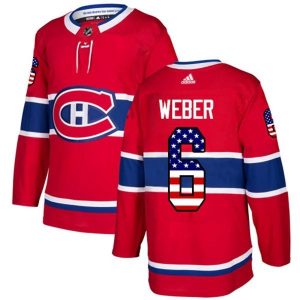 Herren Montreal Canadiens Eishockey Trikot Shea Weber 6 Rot USA Flag Fashion Authentic